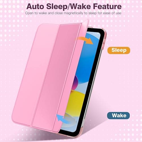 TiMOVO Case for iPad (A16) 11th Generation 11 Inch 2025/iPad 10th Generation 10.9 Inch 2022, Slim Stand Cover with Hard Translucent Back, Support Touch ID, Auto Wake/Sleep, Nosegay Pink thumbnail 8
