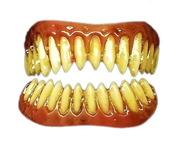 Raptor FX Fangs 2.0 Evil Teeth Dental Veneer, Light Stain, Adult - Image 1