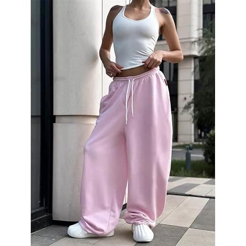 Anuedgis Womens Baggy Sweatpants Elastic Waist Cuffed Oversized Joggers Casual Loose Wide Leg Gym Tracksuit Bottoms Loungewear thumbnail 3