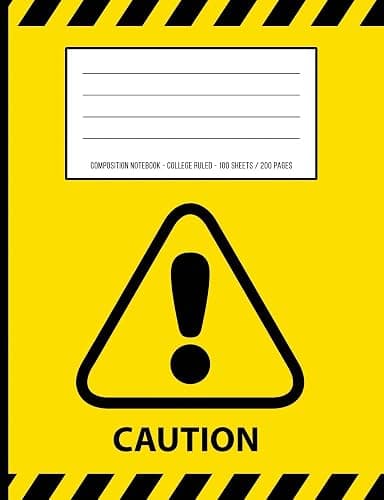 Caution Warning Periodic Table Chemistry Composition Notebook: College Ruled - 100 Sheets / 200 Pages 7.44" x 9.69" / 18.9 x 24.61 cm - Image 1