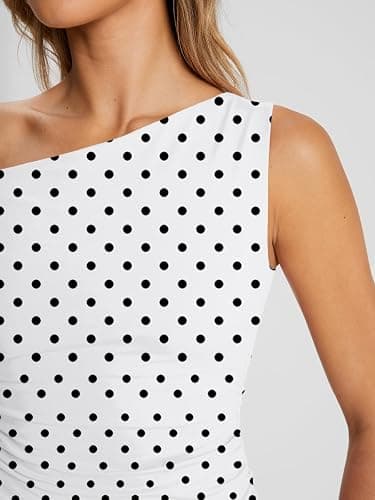 Trendy Queen Women's Off The Shoulder Tank Top, Sleeveless Stretchy Going Out Crop Top, Y2K Fashion T-Shirt for Summer thumbnail 5