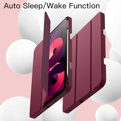 JETech Case for iPad Air 11-Inch M3/M2 (2025/2024), iPad Air 5/4 (2022/2020 5th/4th Generation 10.9-Inch) with Pencil Holder, Slim Tablet Cover with Soft TPU Back, Auto Wake/Sleep (Wine) thumbnail 6