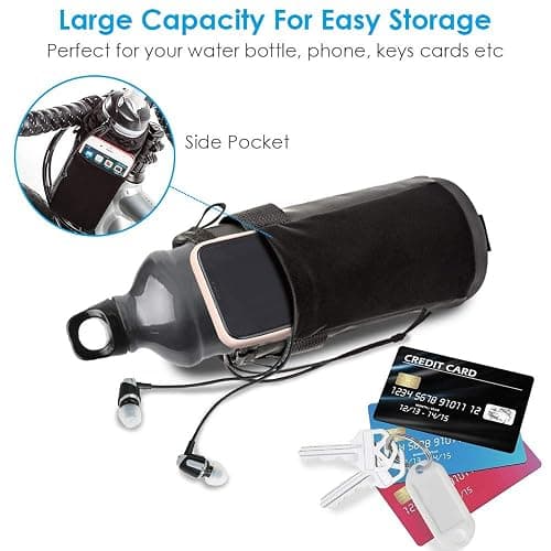 WOTOW Bike Water Bottle Holder, Insulated Bicycle Cup Holder for Handlebar | with Phone Storage Pack & Shoulder Strap, for Adult Kid, Cycling Water Bottle Cage for Mountain Tour thumbnail 5