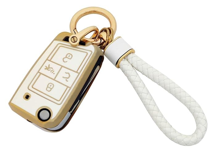 Arruweer Key Fob Cover for VW Soft TPU Key Fob Case Holder Protector Compatiable with Volkswagen VW Arteon Atlas Golf Jetta Passat Tiguan Accessories with Keychain thumbnail 4