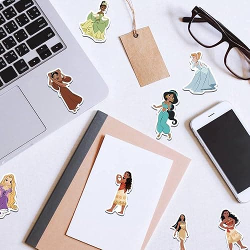 50pcs Popular Classic Princess Stickers for Kids, Children's Cartoon Sticker for Water Bottle,Laptop,Waterproof Vinyl Decals for Teens Girls Boys (Multicolor-D) thumbnail 2