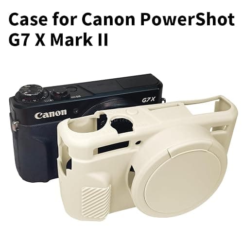 Easy Hood G7X Mark II Case, Protective Case for Canon Powershot G7X Mark II Digital Camera, Removable Lens Cover Silicone Sleeve Soft Camera Cover Rubber Protective Body Skin- Beige thumbnail 2