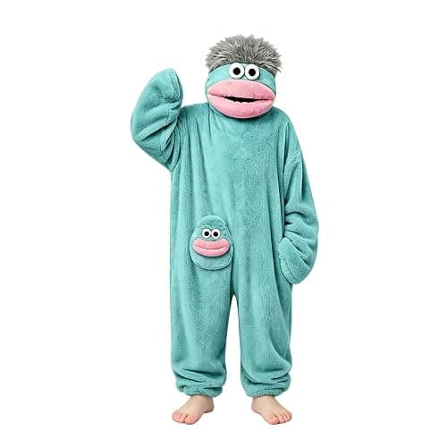 Big Mouth Monster Hoodie Uniex Funny Y2K Halloween Fuzzy Fleece Sweatshirts | Fluffy Sherpa Hoodie,Funny Monster Onesie,Cute Monster Costumes,Oversized Warm Halloween Costumes,Unique Funny Lounge Wear - Image 1