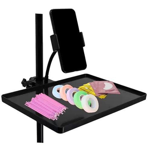 Lash Tray Holder Adjustable Lash Trays Organizer Attachment with Phone Holder Functional Eyelash Trays for Lash Techs Lash spa salon Lash Extension Supplies 10.6"x 8" - Image 1
