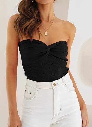 EFAN Womens Tube Tops Summer Outfits Cute Crop Tops 2026 Beach Vacation Spring Fashion Y2K Strapless Sleeveless Clothes thumbnail 2