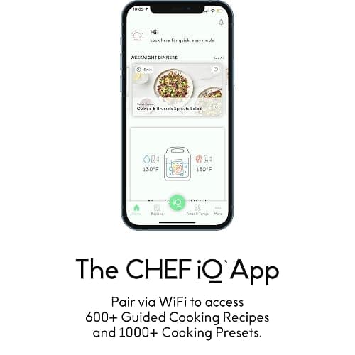CHEF iQ Smart Pressure Cooker with WiFi and Built-in Scale - Easy-to-Use 10-in-1 Multicooker with 500+ Guided Recipes - Rice Cooker, Slow Cooker, Instant Meals for Foodies - 6 Quart - Family Size thumbnail 3