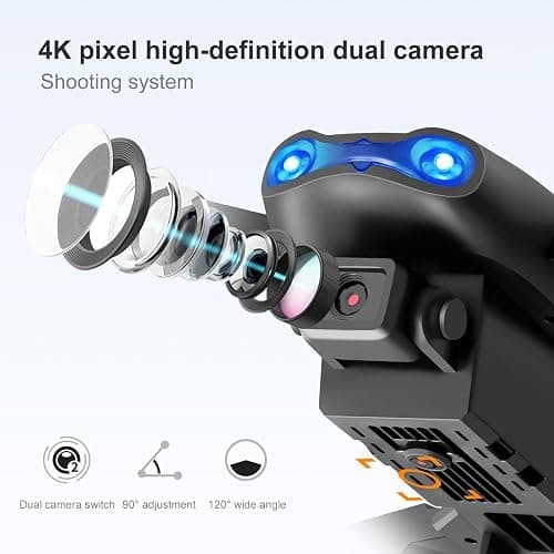 FPV Drone with 1080P Dual HD Cameras Upgraded Version RC Quadcopter for Adults and Kids, Beginner WiFi RC Drone Live Video, One Key Take Off/Land thumbnail 4