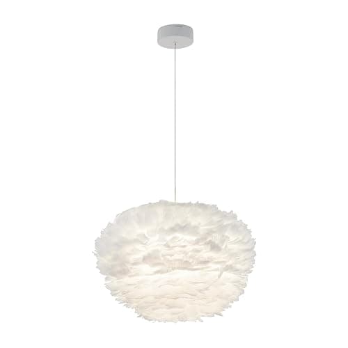 artika Plume 13W LED 20" Diameter Feather Pendant Light Fixture, White - Ideal for Bedrrom, Dinning Room, Entry Room, 1000 Lumens, Warm White, Romantic Decor - Image 1