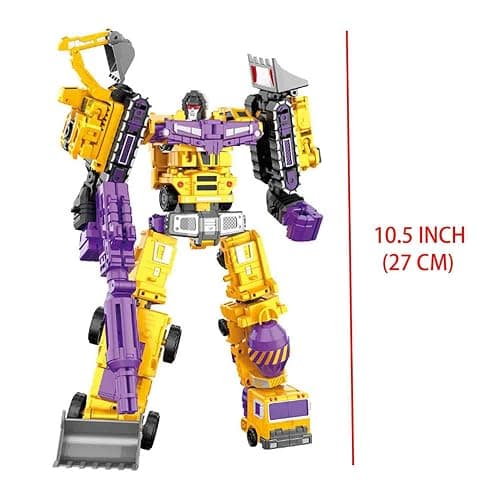 WILD HUNTER 6 in 1 Gravity Builder Constructor Engineering Truck Robot Combiner 11" Robot Transformations Construction Vehicles Figure Toys Model Gift thumbnail 3