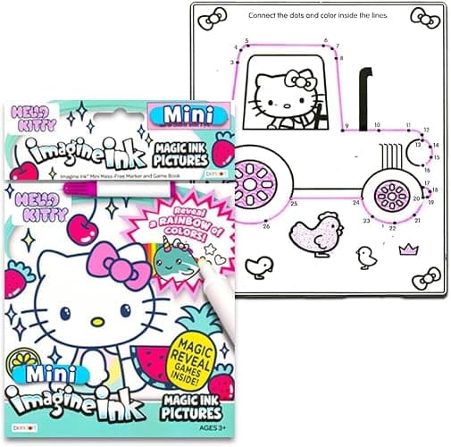 Imagine Ink Coloring Book Set for Girls - Bundle Includes 6 No-Mess Books Featuring Disney Princesses, Hello Kitty, Bluey, and More | Girl Mess Free Coloring Bulk thumbnail 3
