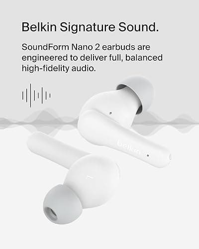 Belkin SoundForm Nano 2 Bluetooth Earbuds for Kids with Built-in Microphone, 28H Battery Life, Safe 85dB Volume, IPX5 Water Resistance - Kids Bluetooth Earbuds for iPhone,iPad,Galaxy,& More -White thumbnail 7