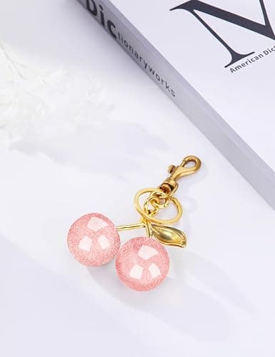 OVRUNS Cherry Bag Charm Cute Cherry Accessories Sparkling Purse Charms for Women thumbnail 4