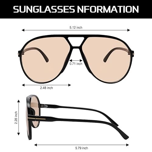 GUVIVI Retro Aviator Sunglasses for Women Men Oversized Classic 70s Vintage Trendy Tangle Free Square Aviators Sun Glasses thumbnail 6