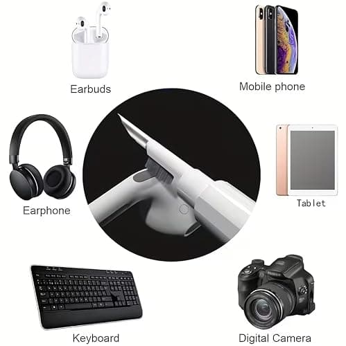 Cleaner Kit for Airpods Pro 1 2 3 4, Multi-Function Cleaning Tool with Brush Flocking Sponge for iPad iPhone,Earbuds,Wireless Earphones,Bluetooth Headphones Case,Camera,Laptop, Pink thumbnail 8