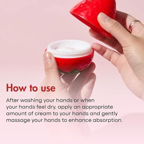 TONYMOLY Strawberry Hand Cream – Lightweight Hydrating Moisturizer with Strawberry Extract & Shea Butter for Dry Hands, 1.05 oz thumbnail 6