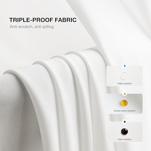 Anmao Non-See-Through Off White Privacy Semi Sheer Curtains for Living Room 80 Inch Length 2 Panels Set, Light Filtering That Let Light in Rod Pocket Window Drapes for Bedroom, 52W x 80L, Ivory White thumbnail 4