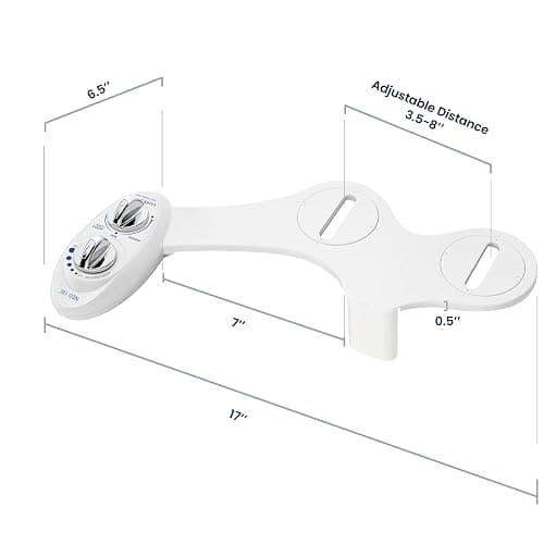 LUXE Bidet NEO 185 - Dual Nozzle, Self-Cleaning, Non-Electric Bidet Attachment for Toilet Seat, Adjustable Water Pressure, Rear & Feminine Wash (White) thumbnail 2