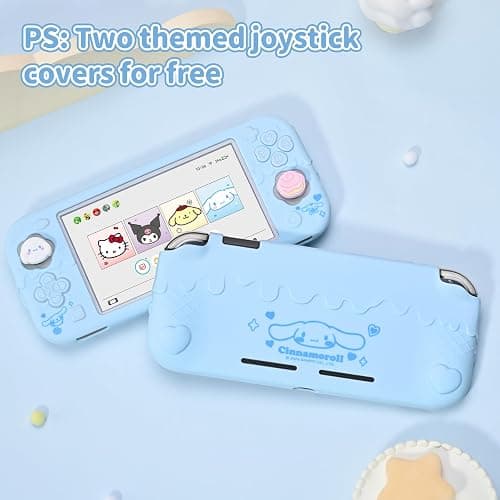 Kuitmor Switch Lite Protective Case,Soft Silicone Protective Shell,Anti-Scratch Protective Cover Case for Switch Lite with 2 Thumb Grip Caps（Blue Cinnamoroll） thumbnail 4