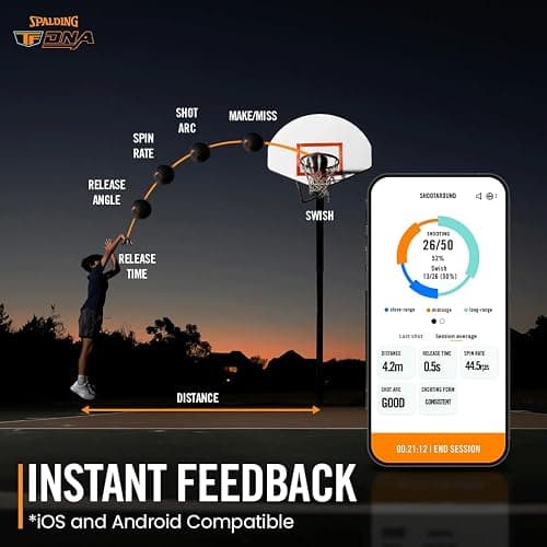 Spalding TF DNA Smart Basketball + 1 Yr App Subscription Bundle I iOS and Android Compatible I All Surface Material thumbnail 2