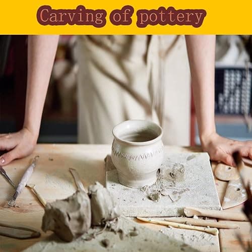 Pottery Clay Sculpting Tools for Polymer, Yagugu 19Pcs Basic Wood Ceramics Carving Tool Supplies kit Accessories for Kids, Adults and Artists Modeling Shaping Building for Art&Craft thumbnail 5