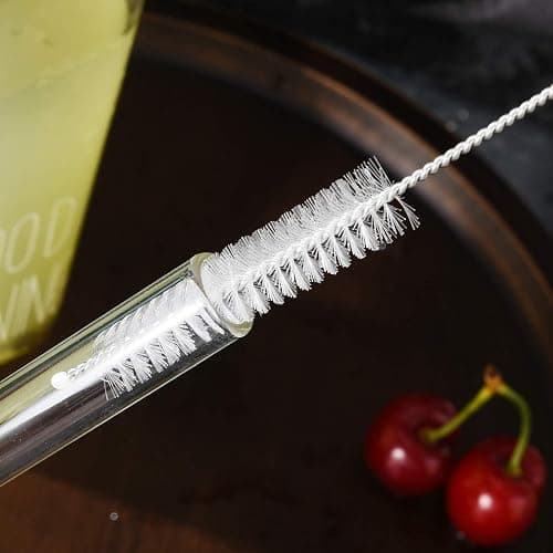 NINU 10 Pack Glass Straws, Reusable Clear Drinking Straws, Including 4 Straight and 4 Bent Straws and 2 Wide Smoothie Straws with 2 Cleaning Brushes thumbnail 8