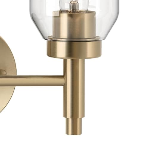 Kichler Madden 2-Light Bathroom Vanity Light Fixture with Clear Glass Shades, Modern Wall Mount Lighting in Champagne Bronze for Single or Double Vanity (10.5" x 14.25"), 55184CPZ thumbnail 8
