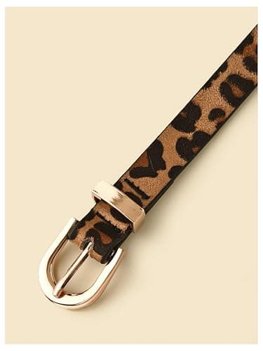 Verdusa Women's Leopard Print Belts PU Leather Waist Belts thumbnail 3