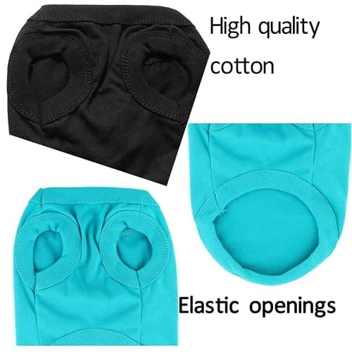 Elledia 2 Pack Summer Cotton T Shirts for Rabbit Bunny, Solid Color Clothes for Guinea Pig Hamster Kitten, Small Animal Outfits, Blue & Teal Color Clothing thumbnail 4