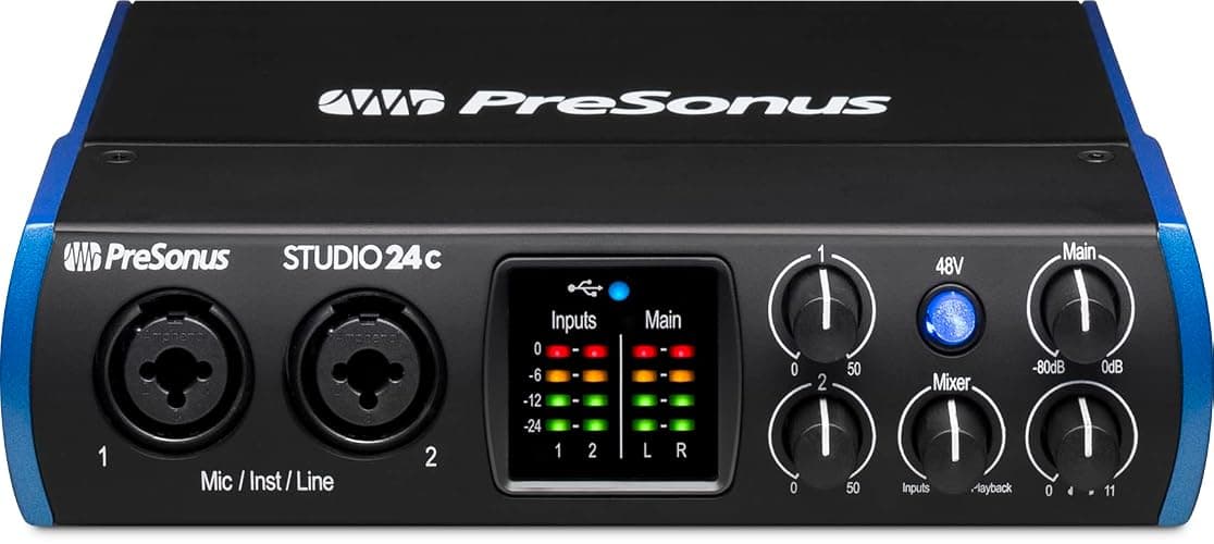 PreSonus Studio 24c 2x2, 192 kHz, USB Audio Interface with Studio One DAW Recording Software thumbnail 7
