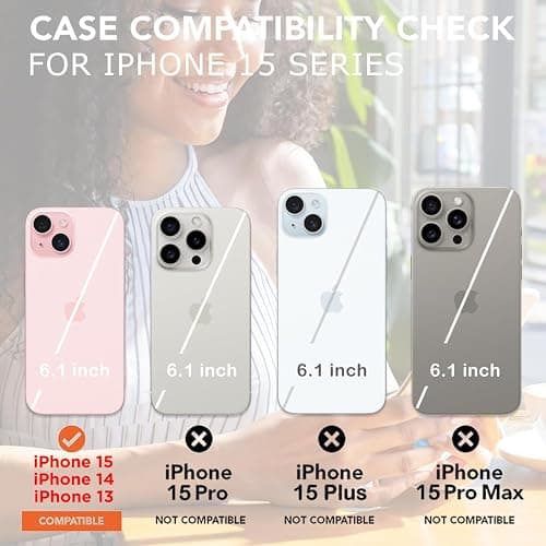 uCOLOR Case Compatible with iPhone 15/14/13- Compatible with MagSafe Scratch-Resistant Shockproof Cover for Women Men 6.1 inch (Nude Polka Dot, iPhone 15/14/13 6.1") thumbnail 2
