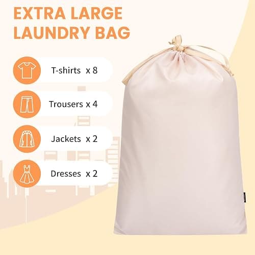 BAGAIL 6 Set Packing Cubes Luggage Packing Organizers for Travel Accessories-Beige thumbnail 5