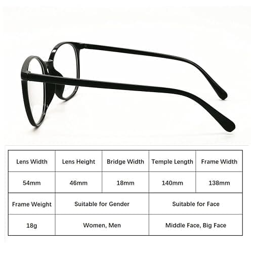 Reading Glasses Anti Blue Light Blocking Reader Oversized Frame for Women Men for Mid Big Face Anti Eyestains thumbnail 3