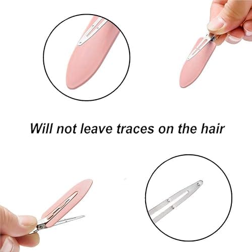 JeoPoom Hairpin[9 Pcs], No Bend Hair Clips, No Crease Hair Clips Pin Curl Clips, Makeup Seamless Hair Clip Clamps for Girl Woman Makeup Bangs Hair Styling(Pink, White, Black) thumbnail 3