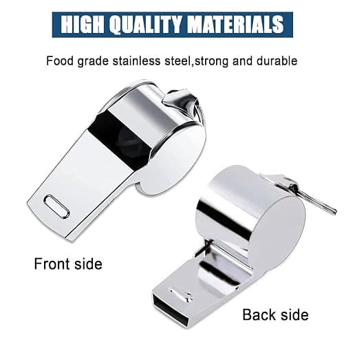 Tiankohelan Whistle for Coaches,Whistle with Lanyard for Coaches Teachers Referees Emergency Outdoor Sports(3 Pcs Loud Stainless Steel) thumbnail 4