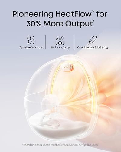 eufy Breast Pump E20, Heated Wearbable Breast Pump, 3 Temperature Levels, Hands-Free, App-Controlled Optimized Rhythm, Hospital-Grade Suction, Discreet and Ultra-Quiet Pumping thumbnail 2