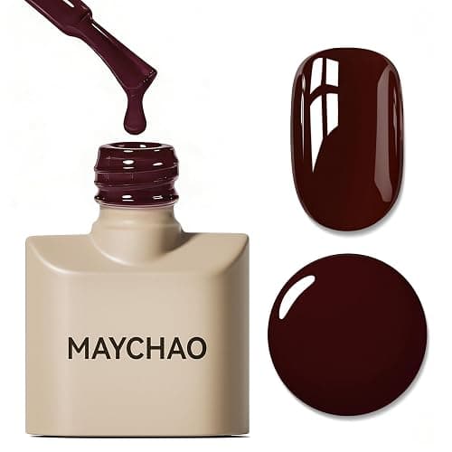 MAYCHAO 15ML Gel Nail Polish 1Pc Deep Cherry Red Nail Polish Soak Off UV LED Blood Red Nail Gel Polish Nail Art Starter Manicure Salon DIY at Home, 0.5 OZ - Image 1