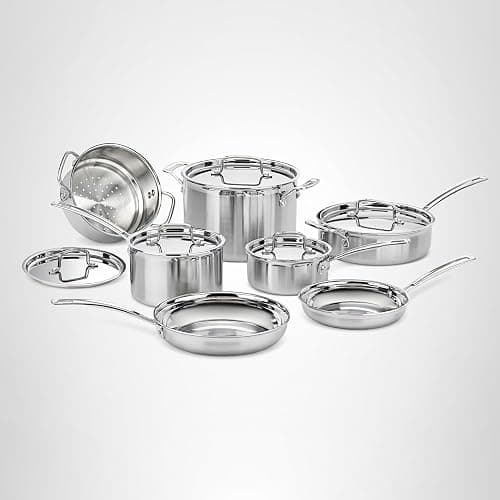 Cuisinart 12-Piece MultiClad Pro Triple Ply Stainless Stainless Steel Pots and Pans Set, Cookware Set Compatible with Induction, Electric, Gas Cooktops, Cool Grip Handles, Oven Safe to 500°F, Silver thumbnail 7