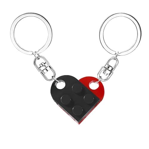 MPK Brick Matching Couple Heart Keychain, Gifts for Him Her Boyfriend Girlfriend Christmas, Wedding Anniversary Birthday Gift thumbnail 4