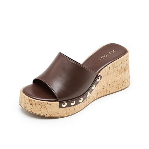 STYVELLA Women’s Platform Wedge Sandals, Slip On Open Toe Wedge Heels Non-Slip Casual Comfort Slides for Dressy Occasions, 2.95 inches Platform - Image 1