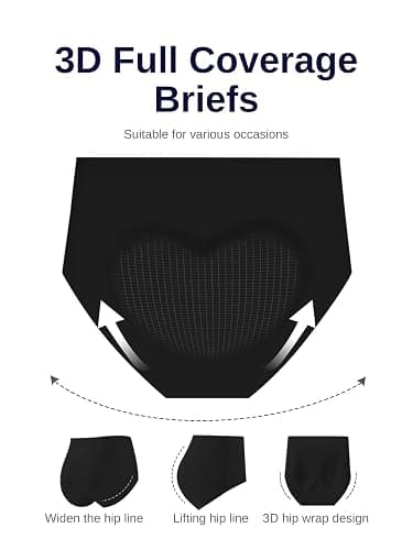 Sazoox Womens Seamless Underwear High Waisted Full Coverage Briefs No Show Soft Breathable Panties 6 Pack thumbnail 5