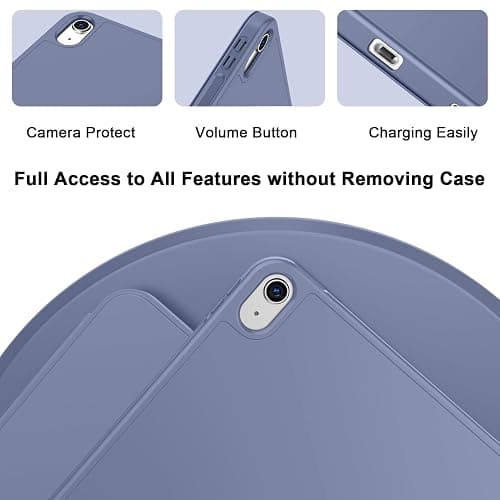 ToaPoia Case for iPad (A16) 11 Inch 2025/iPad 10th Generation 10.9 Inch 2022, Slim Trifold Stand Protective Cover with Pencil Holder and Soft TPU Back,Support Auto Sleep/Wake (Lavender) thumbnail 2