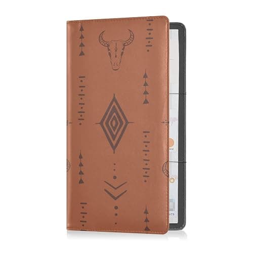 linqin Car Registration and Insurance Card Holder, Western Bull Boho Glove Box Organizer Card Document Wallet thumbnail 8