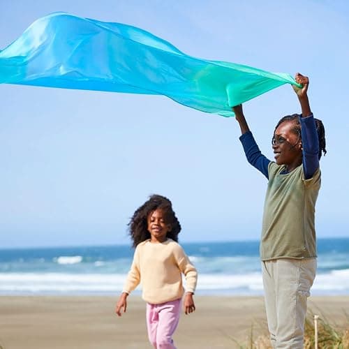 Sarah's Silks Giant Playsilk | 100% Silk Toy for Toddlers | Bright Colored Large Scarves for Fort Building and Pretend Play - Sea thumbnail 6