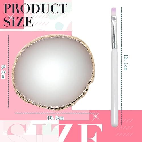 Eteamcan Nail Art Palette, Resin Nail Color Mixing Palette with Brush, DIY Manicure Tools (White) thumbnail 3