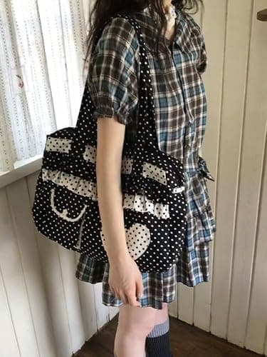 TYATVS Whimsy Twee Polka Dot Purse Gyaru Style Kawaii Harajuku Shoulder Bag Shoujo Girl J Fashion Alt Accessories thumbnail 2