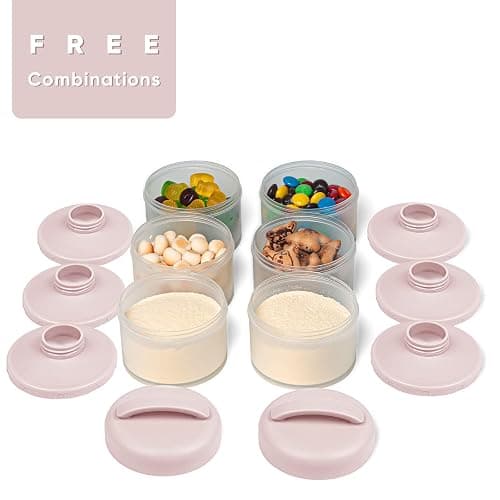 Termichy Stackable Formula Dispenser Portable Milk Powder Container, 2 Pack (Light Pink) thumbnail 4
